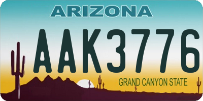 AZ license plate AAK3776