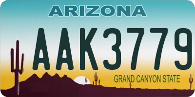 AZ license plate AAK3779