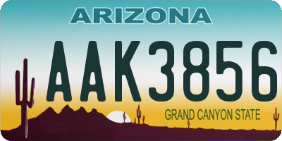 AZ license plate AAK3856