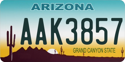 AZ license plate AAK3857
