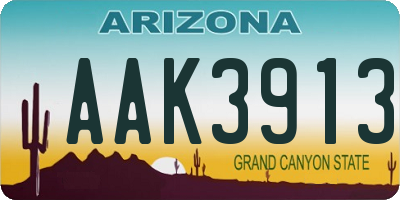 AZ license plate AAK3913