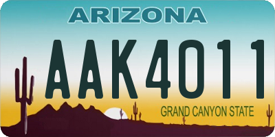 AZ license plate AAK4011