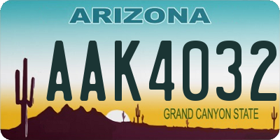 AZ license plate AAK4032