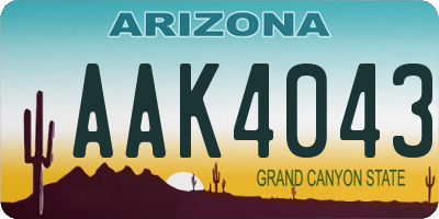 AZ license plate AAK4043