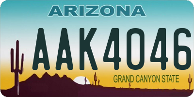 AZ license plate AAK4046