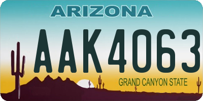AZ license plate AAK4063