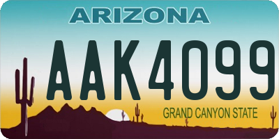 AZ license plate AAK4099