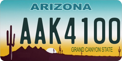 AZ license plate AAK4100