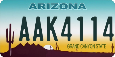 AZ license plate AAK4114