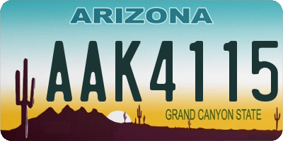AZ license plate AAK4115