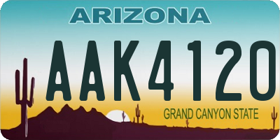 AZ license plate AAK4120