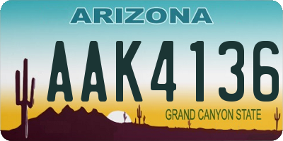 AZ license plate AAK4136