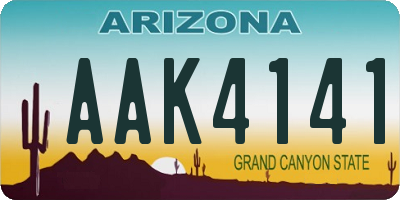 AZ license plate AAK4141
