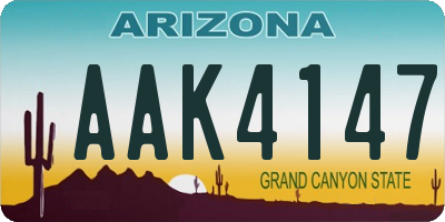 AZ license plate AAK4147