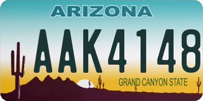 AZ license plate AAK4148