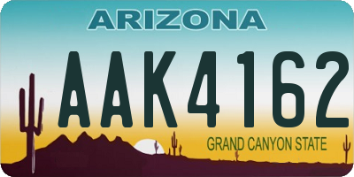AZ license plate AAK4162