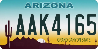 AZ license plate AAK4165