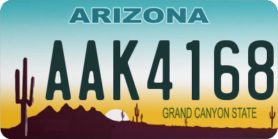 AZ license plate AAK4168