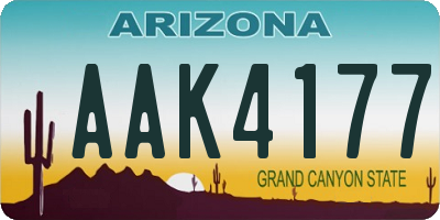 AZ license plate AAK4177