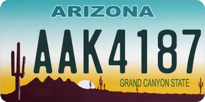 AZ license plate AAK4187