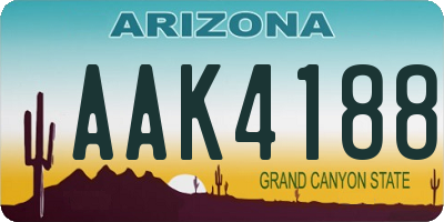 AZ license plate AAK4188