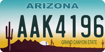 AZ license plate AAK4196