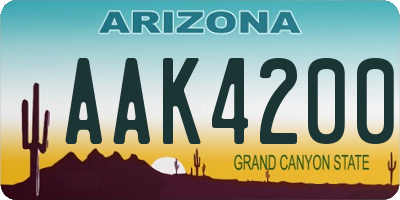 AZ license plate AAK4200