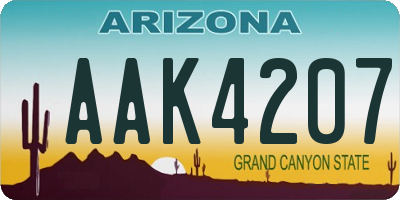 AZ license plate AAK4207