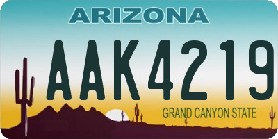 AZ license plate AAK4219