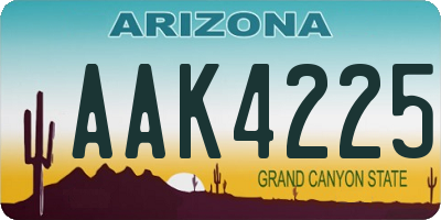 AZ license plate AAK4225