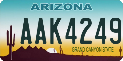 AZ license plate AAK4249