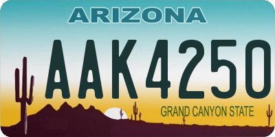 AZ license plate AAK4250