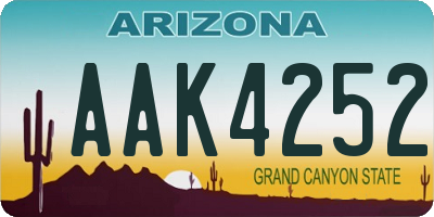 AZ license plate AAK4252