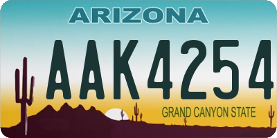 AZ license plate AAK4254
