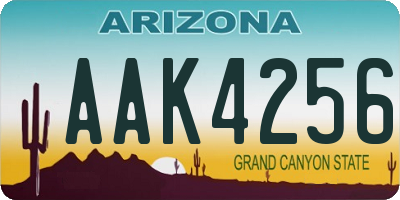 AZ license plate AAK4256