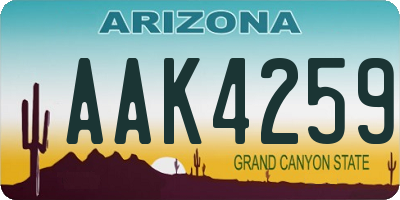 AZ license plate AAK4259