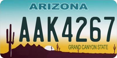 AZ license plate AAK4267