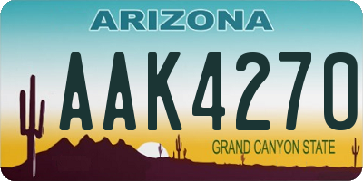 AZ license plate AAK4270