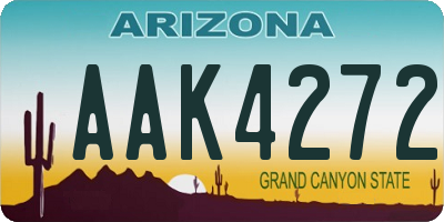 AZ license plate AAK4272