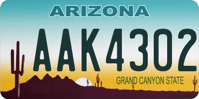 AZ license plate AAK4302