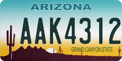 AZ license plate AAK4312
