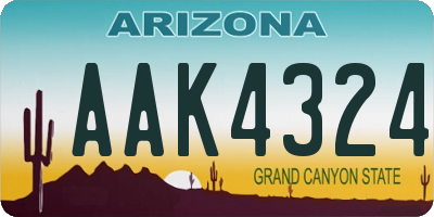 AZ license plate AAK4324