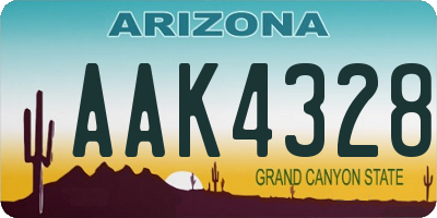 AZ license plate AAK4328