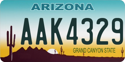 AZ license plate AAK4329