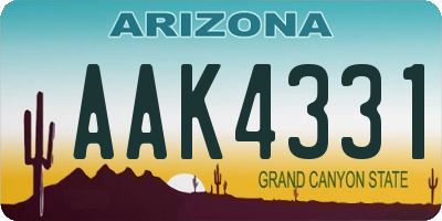 AZ license plate AAK4331