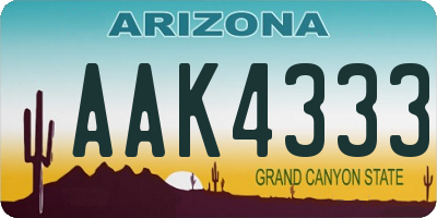 AZ license plate AAK4333