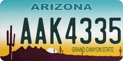 AZ license plate AAK4335