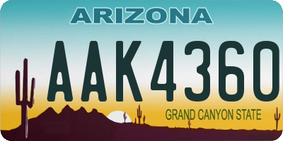 AZ license plate AAK4360