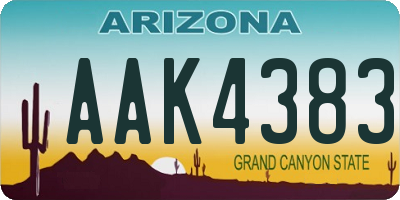 AZ license plate AAK4383