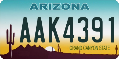 AZ license plate AAK4391